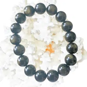 OBSIDIENNE DOREE - bracelet en perles de diamètre 12 mm