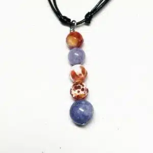 AGATE PEAU DE SERPENT et agate teintée mauve- Création de pendentif avec mix perles