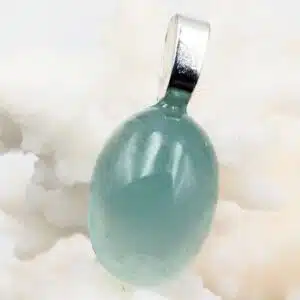 AIGUE-MARINE - Cabochon monté en Pendentif