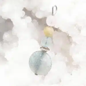 EXPRESSION et CALME - Pendentif Création avec mix perles Aigue marine, Morganite, Béryl vert