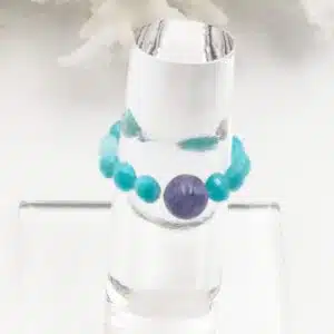 AMAZONITE et TANZANITE - Création bague ajustable