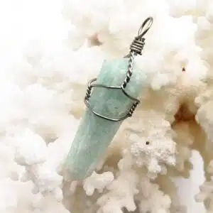 AMAZONITE montée en pendentif - Forme Obélisque