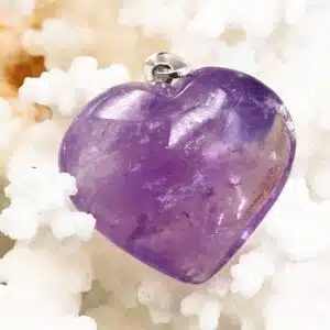 AMETHYSTE Brésil - Joli coeur monté en pendentif