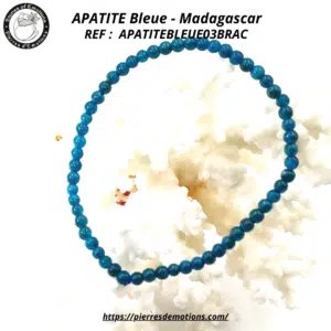 APATITE BLEUE - Bracelet perles de diamètre 3 mm environ
