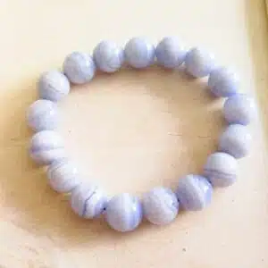 CALCEDOINE BLEUE - Bracelet perles de diamètre 12 mm environ