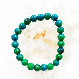 CHRYSOCOLLE MALACHITE - Bracelet perles de diamètre 8 mm environ