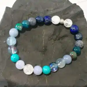 EXPRESSION ET COMMUNICATION - Création d'un bracelet en perles bleues mix de 8mm