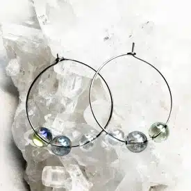 CRISTAL de ROCHE Titane - Paire de créole de 3,5 cm en Acier inoxydable