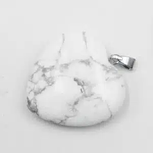 HOWLITE GRISE - Joli pendentif coeur