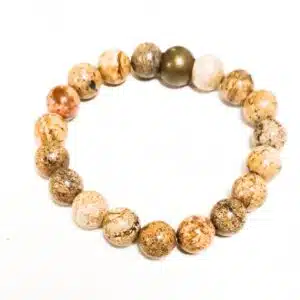 JASPE PAYSAGE - Bracelet Création en perles de 10 mm