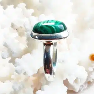 MALACHITE - Très Jolie bague réglable en Argent 925/1000