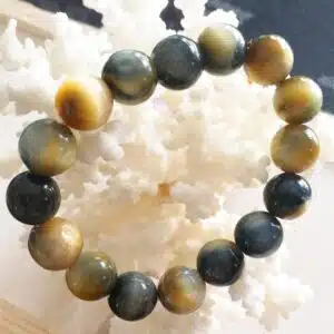 OEIL DE TIGRE jaune- OEIL DE FAUCON - Bracelet de perles de 12 mm