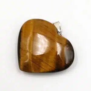 ŒIL DE TIGRE -  Pendentif en forme de coeur