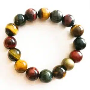 TROIS YEUX  (Oeil de Tigre, Faucon, Taureau) - Bracelet en perles de 12 mm