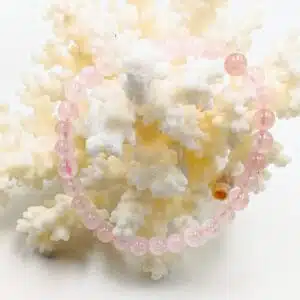 QUARTZ ROSE - Bracelet de perles 6mm