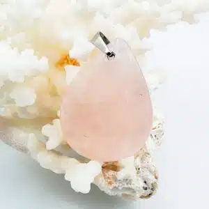 QUARTZ ROSE - Joli pendentif en forme de poire