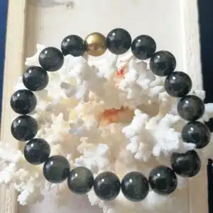 OBSIDIENNE DOREE - bracelet en perles de diamètre 10 mm