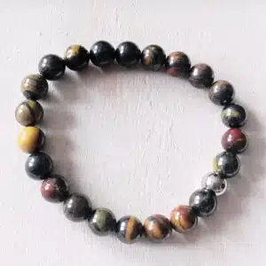 OEIL DE FER - Bracelet de perles de 8 mm de diamètre