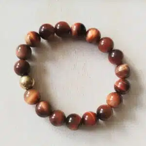 OEIL DE TIGRE (Caramel) -  Bracelet de perles de diamètre 10 mm