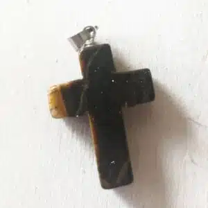ŒIL DE TIGRE -  Pendentif en forme de croix