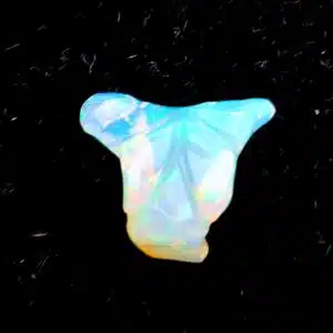 OPALE PRECIEUSE ARC EN CIEL (Welo - Ethiopie) - Montée en pendentif - Spécimen unique forme libre feuille- 8 carats