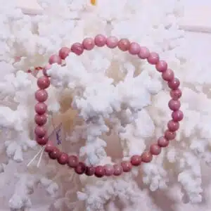RHODONITE ROSE- Bracelet perle de 4 mm