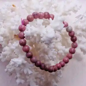 RHODONITE ROSE - Bracelet perle de 6 mm