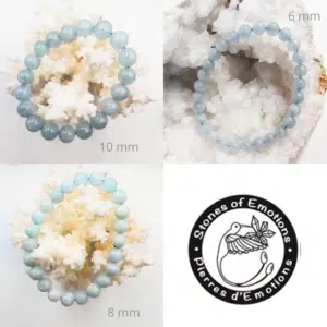 AIGUE-MARINE – Bracelet perles de 6, 8 ou 10 mm
