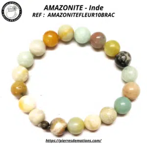 AMAZONITE "Fleur"- Bracelet perles de diamètre 10 mm environ