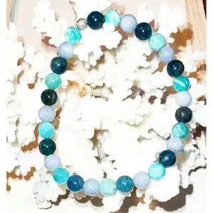 CALME, EXPRESSION et ESPOIR - Apatite / Amazonite / Angelite - Bracelet création perles de 6 mm