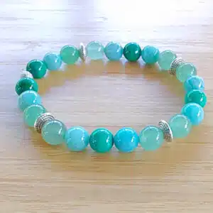 CALME, EXPRESSION et ESPOIR - Bracelet Création en perles de 8 mm avec mix perles d'Aventurine, Malachite, Amazonite