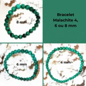 MALACHITE claire - Bracelet en perles de 4 ou 6 ou 8mm