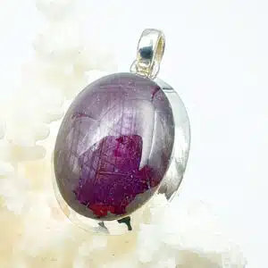 RUBIS - Magnifique pendentif ovale en Argent 925/1000