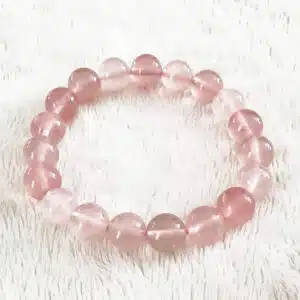 QUARTZ ROSE - Bracelet en perles 10 mm
