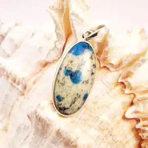 JASPE K2 - Très beau pendentif de forme ovale monté sur Argent 925/1000