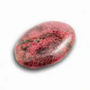 RHODONITE mix noir et rose  - Très jolie galet de 6,5cm et 96 grs