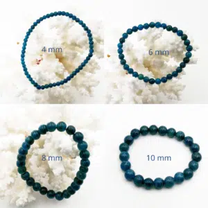 APATITE BLEUE - Bracelet perles de 4 à 10 mm