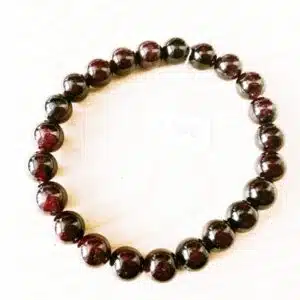 GRENAT ALMANDIN- Bracelet en perles rondes de 8mm