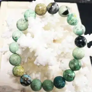 TURQUOISE Tibet - Bracelet perles de diamètre 10 mm environ