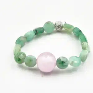 EMERAUDE et KUNZITE - Création bague ajustable