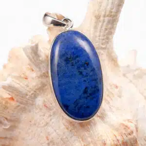 DUMORTIERITE - Cabochon ovale monté en Pendentif sur Argent 925/1000