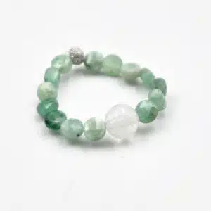 EMERAUDE et PIERRE DE LUNE - Création bague ajustable