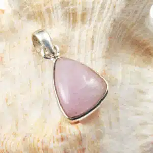 KUNZITE - Cabochon forme libre monté en Pendentif sur Argent 925/1000