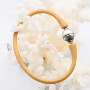 PERLE DE TAHITI - Perle baroque de 10x8mm percée montée sur bracelet