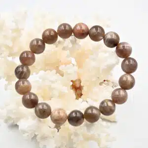 PIERRE DE LUNE Noire - Bracelet en perles de 10mm