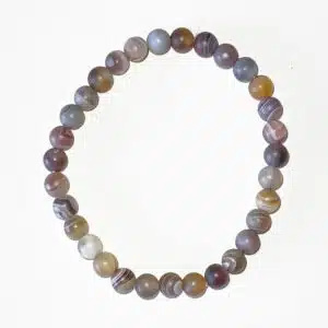 AGATE DU BOTSWANA  GRISE zonée - Bracelet en perles 6mm