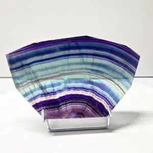 FLUORITE A BANDES - Incroyable plaque couleur vert-violet-blanc - 19.5 cm et 562 gr