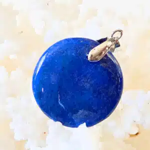 LAPIS LAZULI - Cabochon monté en Pendentif - forme ronde
