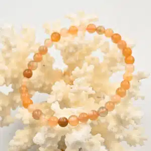 PIERRE DE LUNE Orange - Bracelet de perles de 6 mm