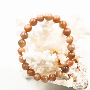PIERRE DE LUNE Orange - Bracelet de perles de 8 mm